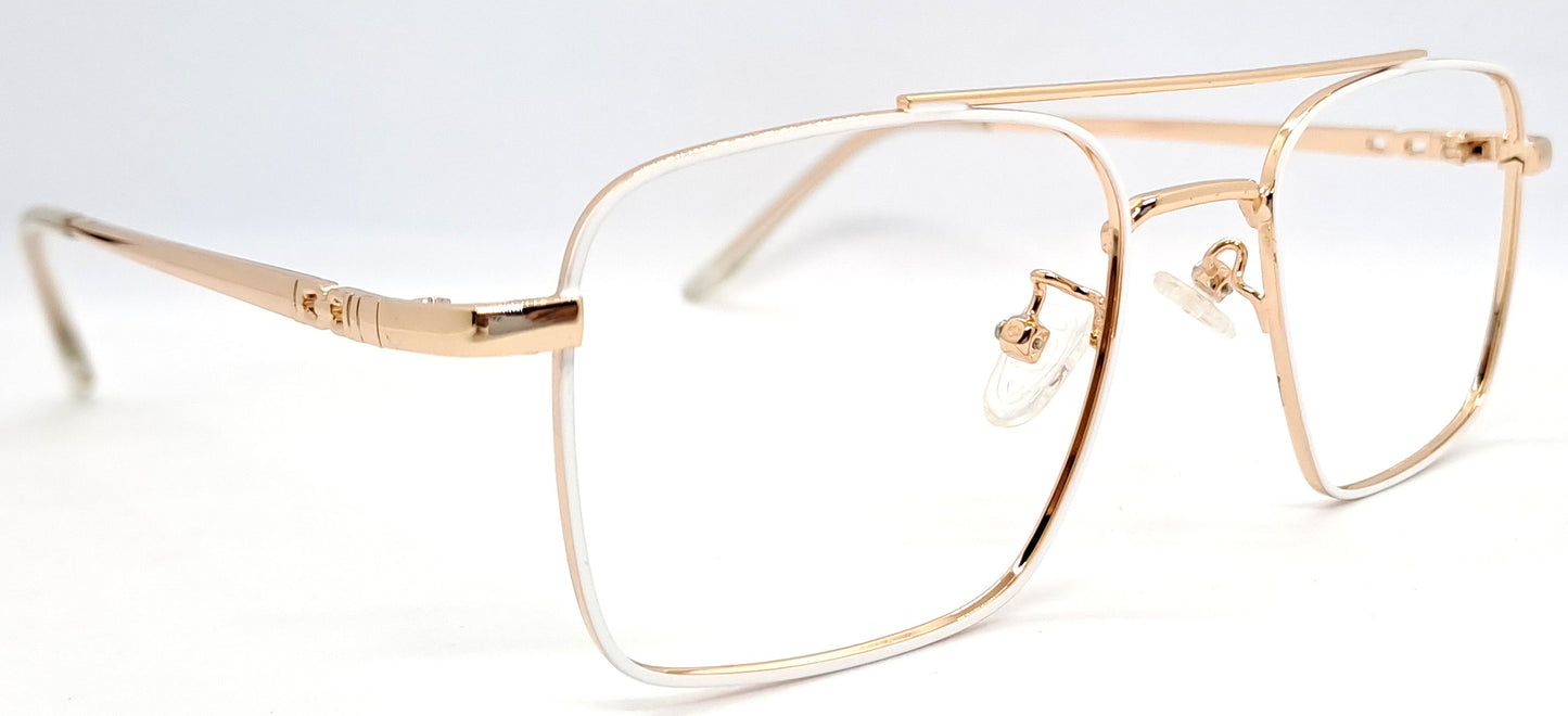 VE White & Gold Square Frame