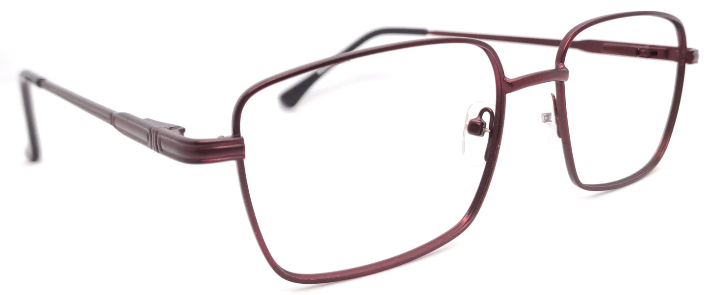VE Maroon Rectangle Metal Frame for Men & Women