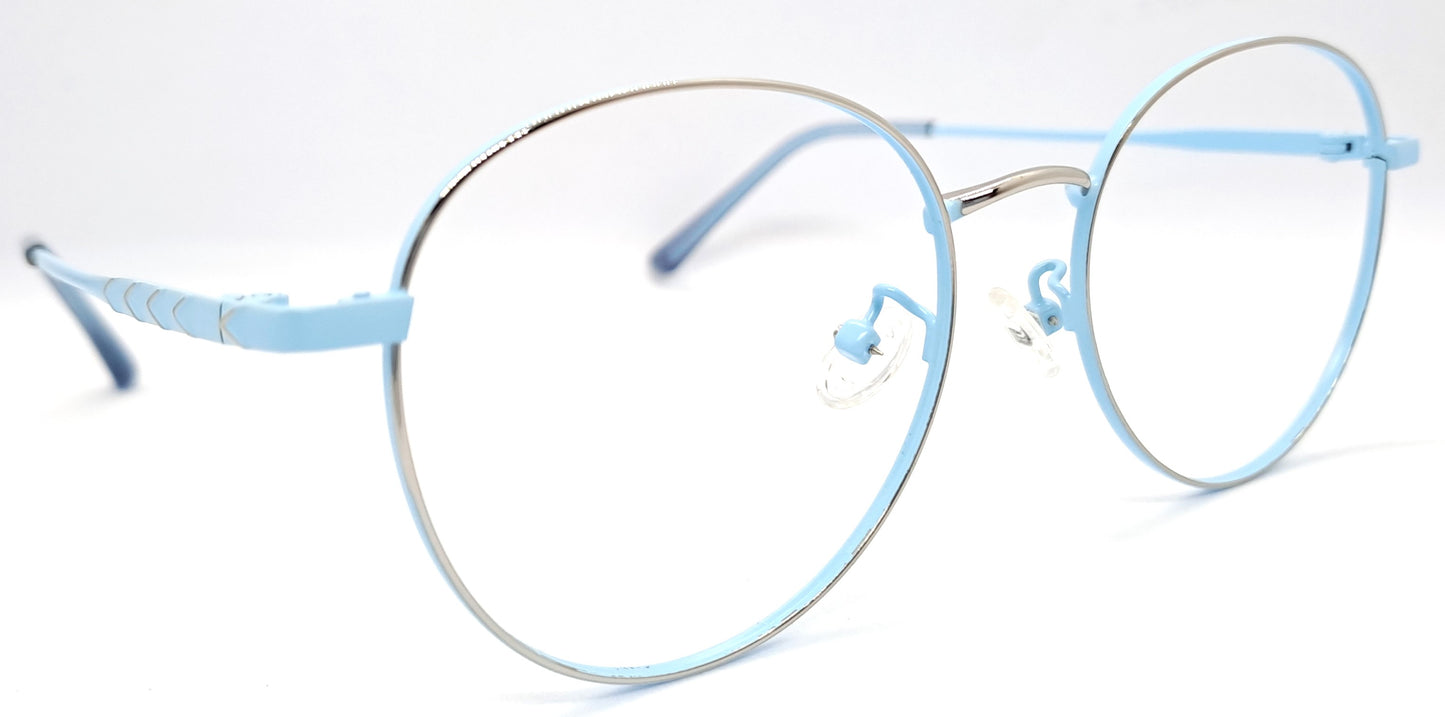 GA Blue Round Metal Frame for Men & Women