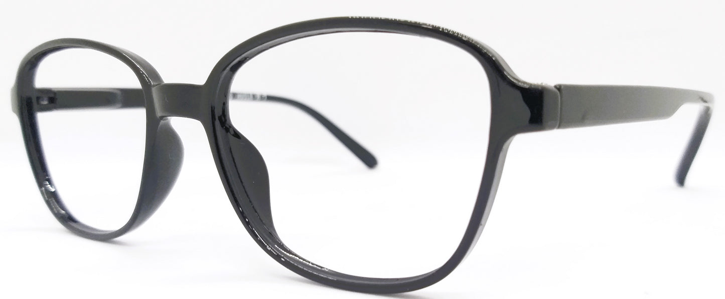 VE Glossy Black Square Frame for Men & Women