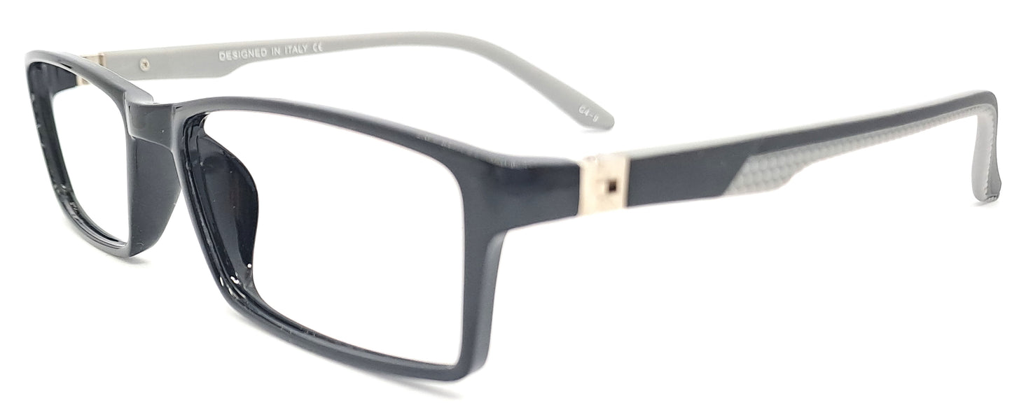 VE Black & Grey Rectangle Frame for Men & Women