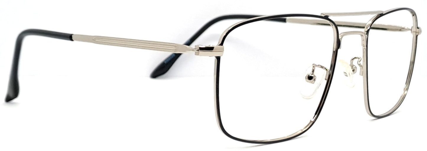 VE Rectangle Silver & Black Frame