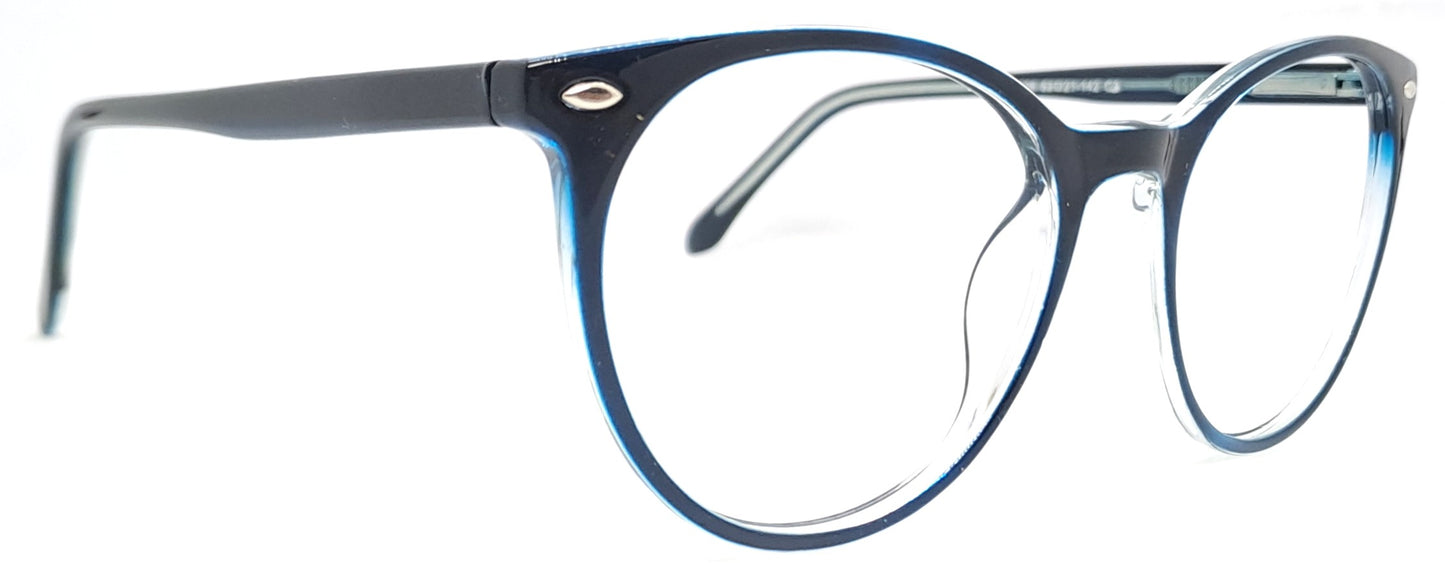 VE Transparent Blue Round Frame