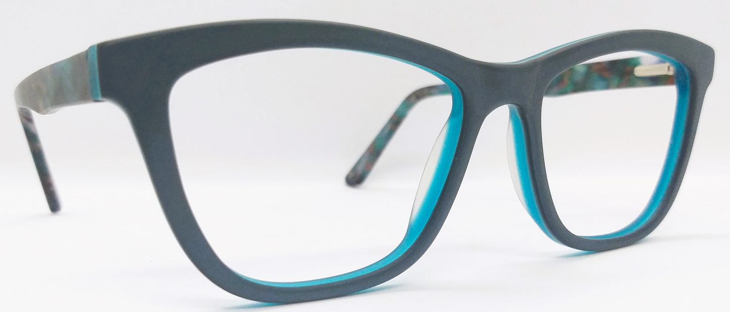 VE Met Blue Square Hustle Frame for Men & Women