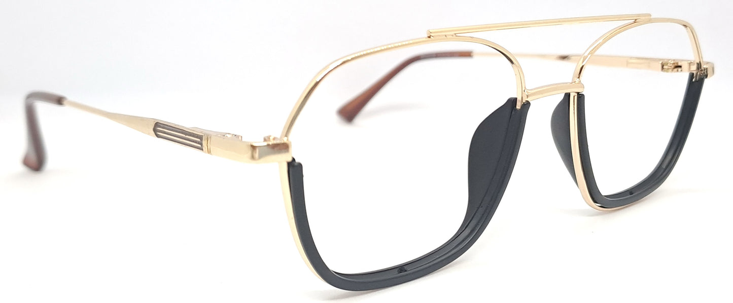 VE Gold & Black Square Frame for Men & Women