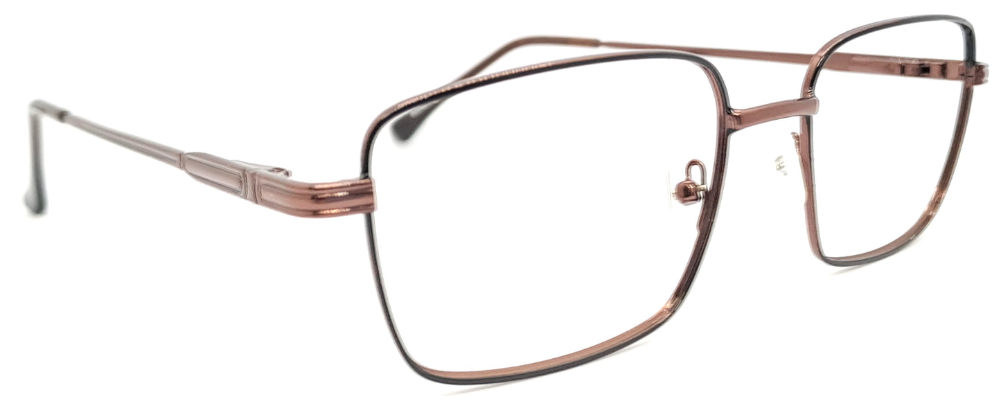 VE Black & Brown Rectangle Metal Frame for Men & Women