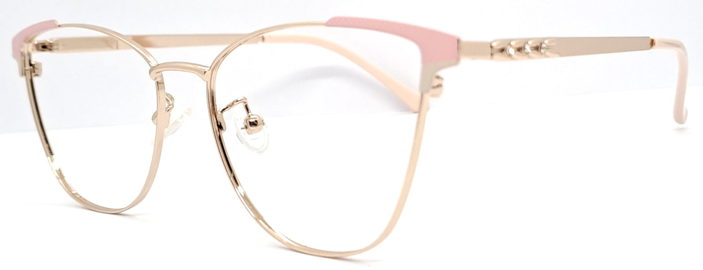 VE Cateye Pink & Gold Frame