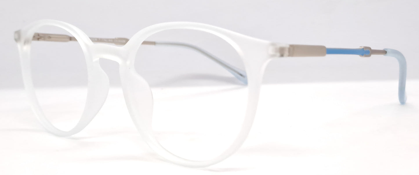 VE White Round Frame for Men & Women