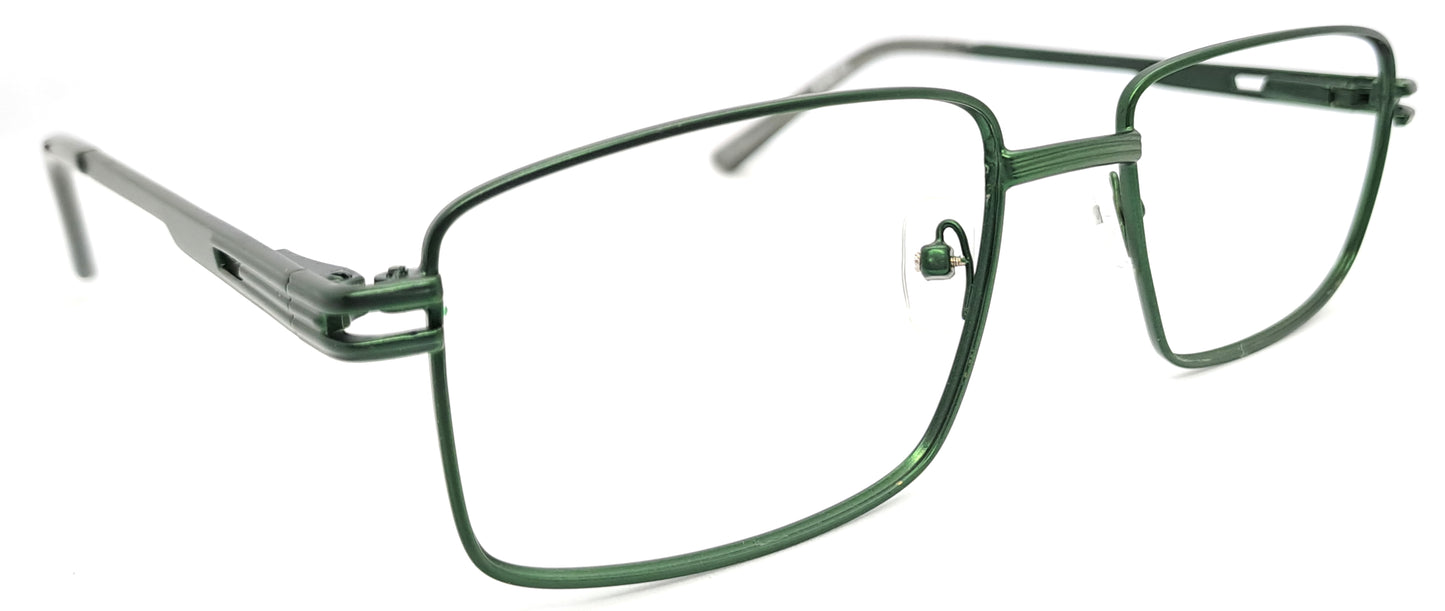 VE Green Rectangle Metal Frame for Men & Women