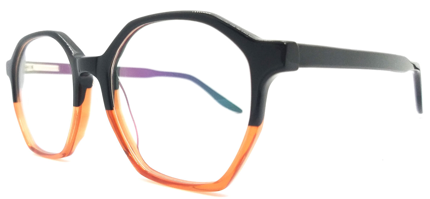 GA Round Black & Orange Frame