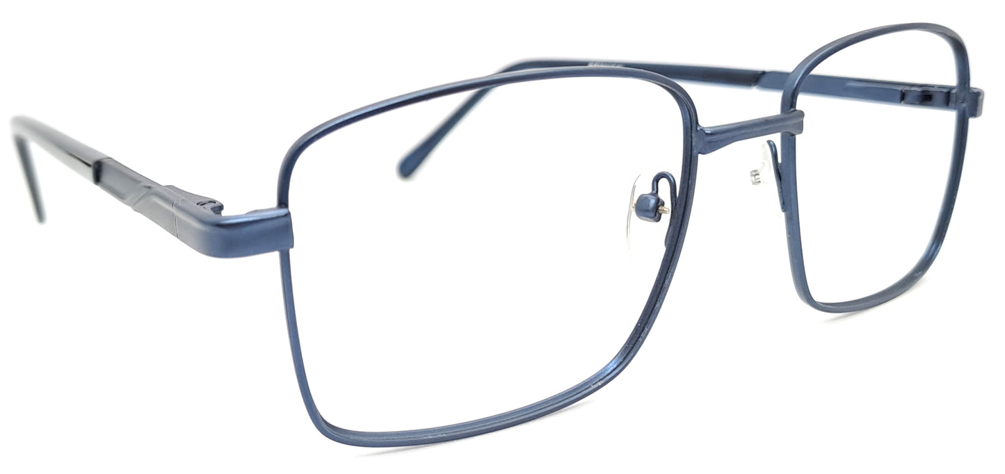 VE Blue Rectangle Metal Frame for Men & Women
