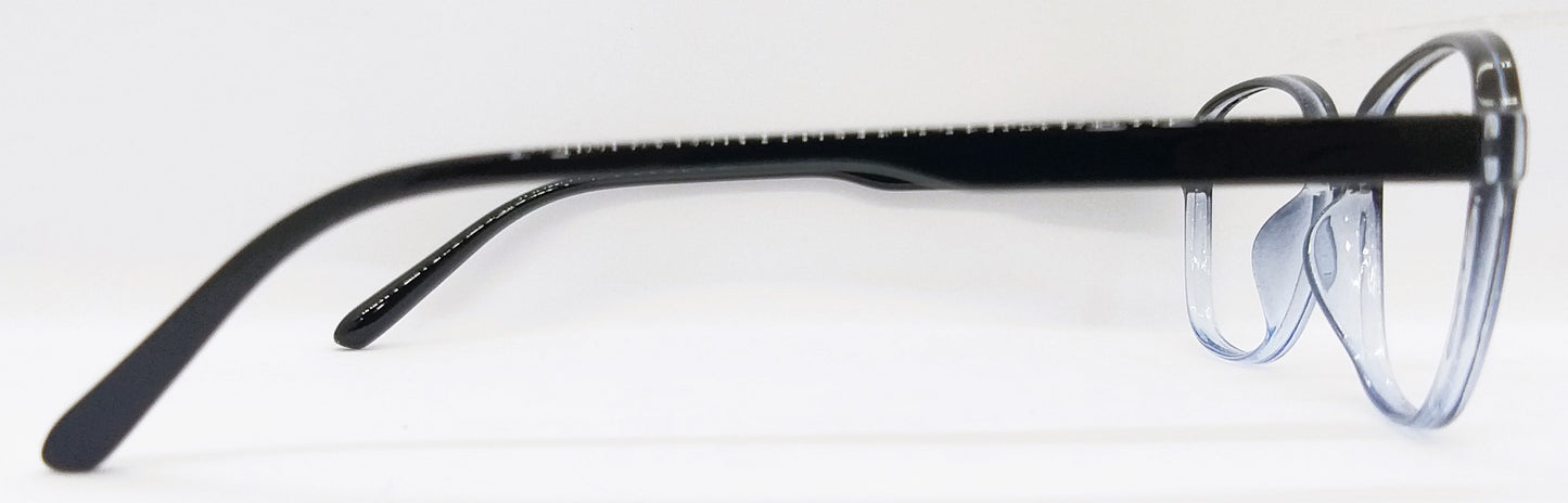 VE Black & Transparent Blue Square Frame for Men & Women