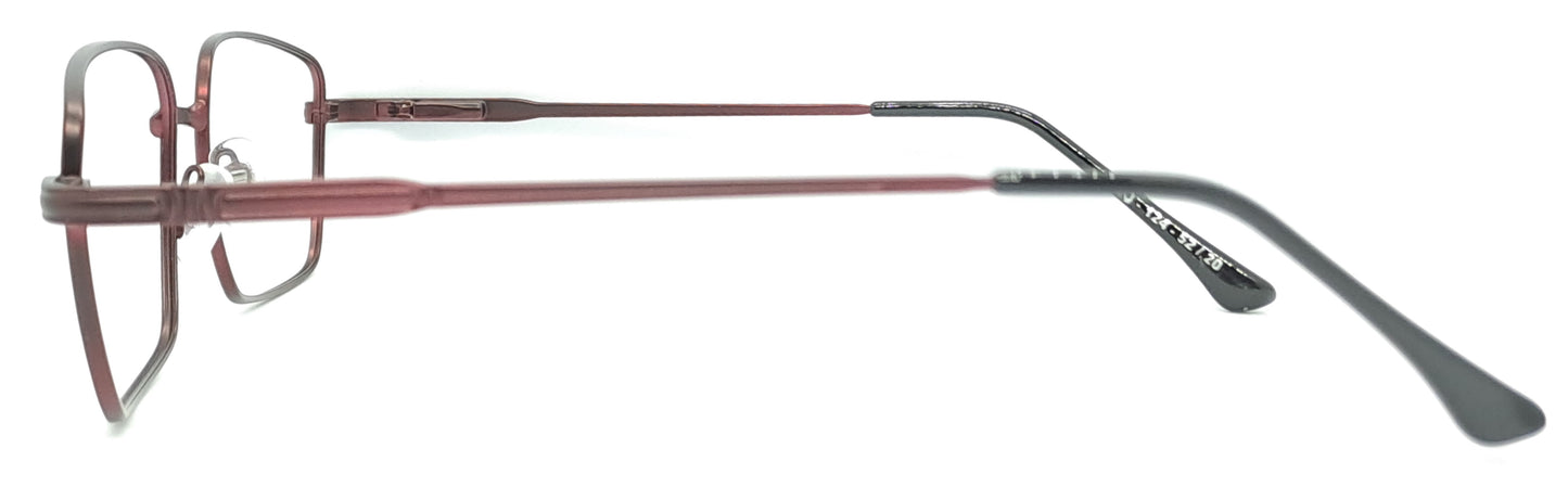 VE Maroon Rectangle Metal Frame for Men & Women