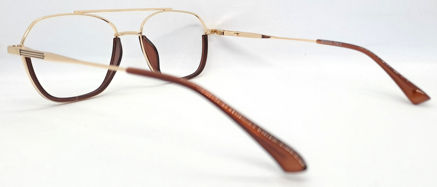 VE Gold & Brown Square Frame for Men & Women
