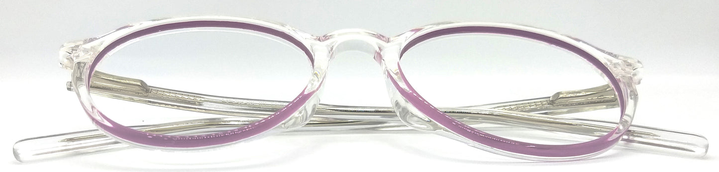 VE Purple & Transparent Round Frame for Men & Women