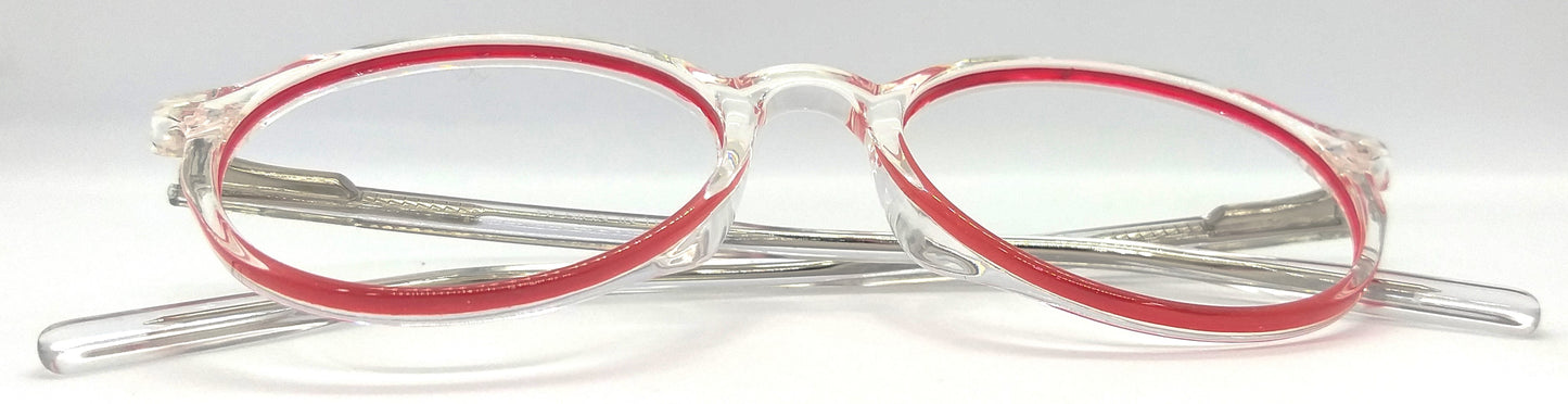 VE Red & Transparent Round Frame for Men & Women